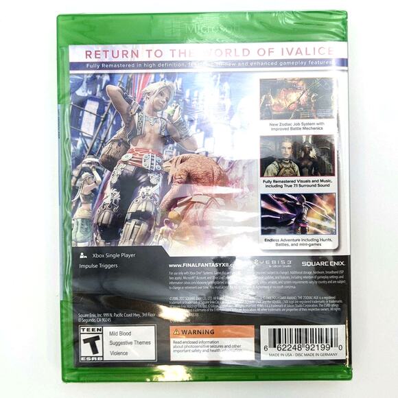 Final Fantasy XII: The Zodiac Age (Xbox One) - NEW - Sealed (Square Enix, 2018) - Picture 2 of 2